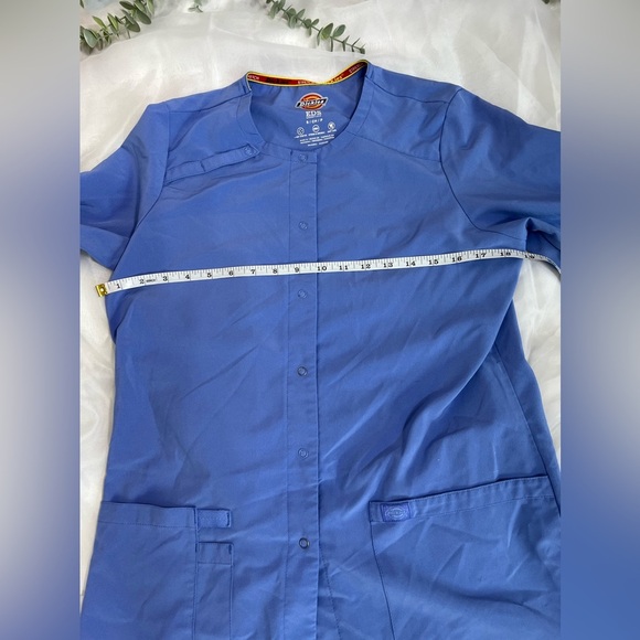 Dickies Ceil Blue Scrub Jacket Size Small - Picture 9 of 14